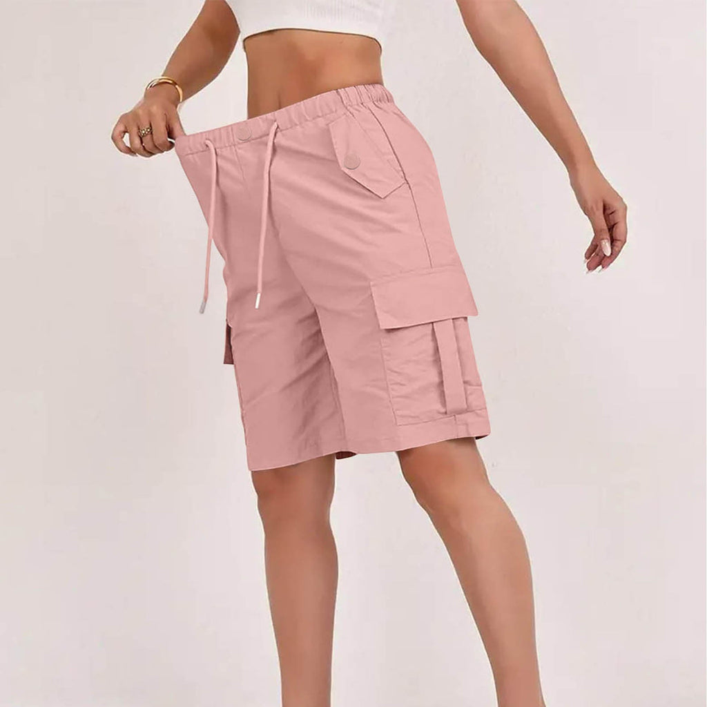Women's High-Waisted Drawstring Shorts with Pockets