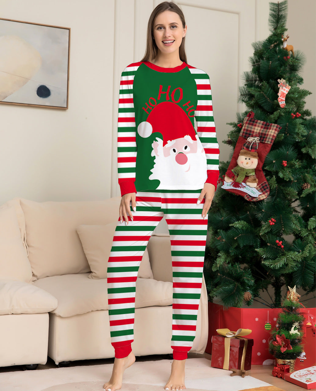Family Christmas Pajamas Matching Sets – Red Stripe Holiday Sleepwear