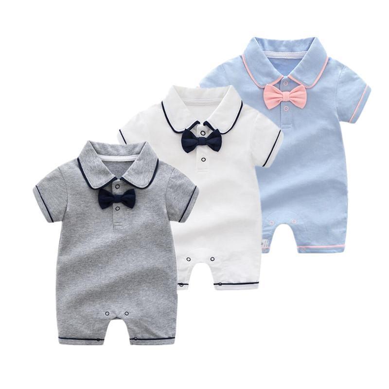 Baby Boys' Short-Sleeve Cotton Romper