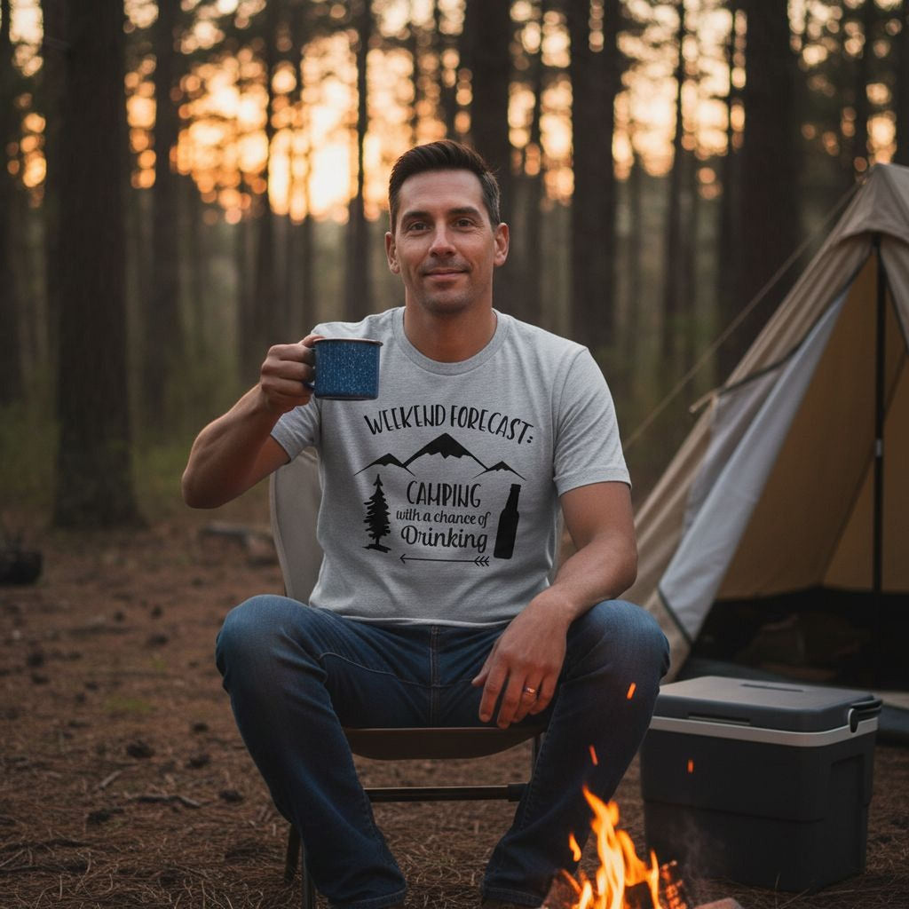 Hunting Gift for Men – Hunting with a Chance of Drinking T-Shirt | Funny Men's Shirt