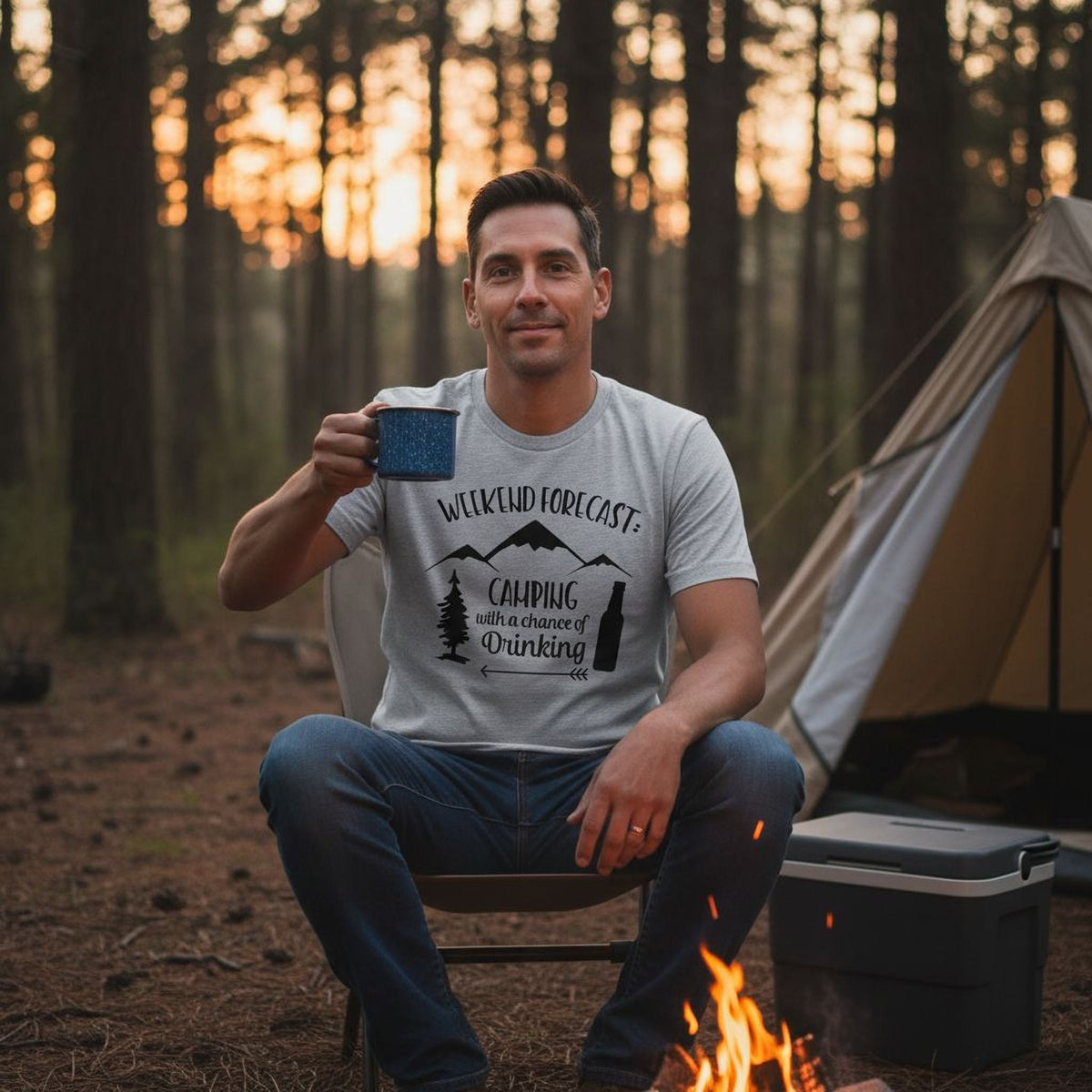 Hunting Gift for Men – Hunting with a Chance of Drinking T-Shirt | Funny Men's Shirt