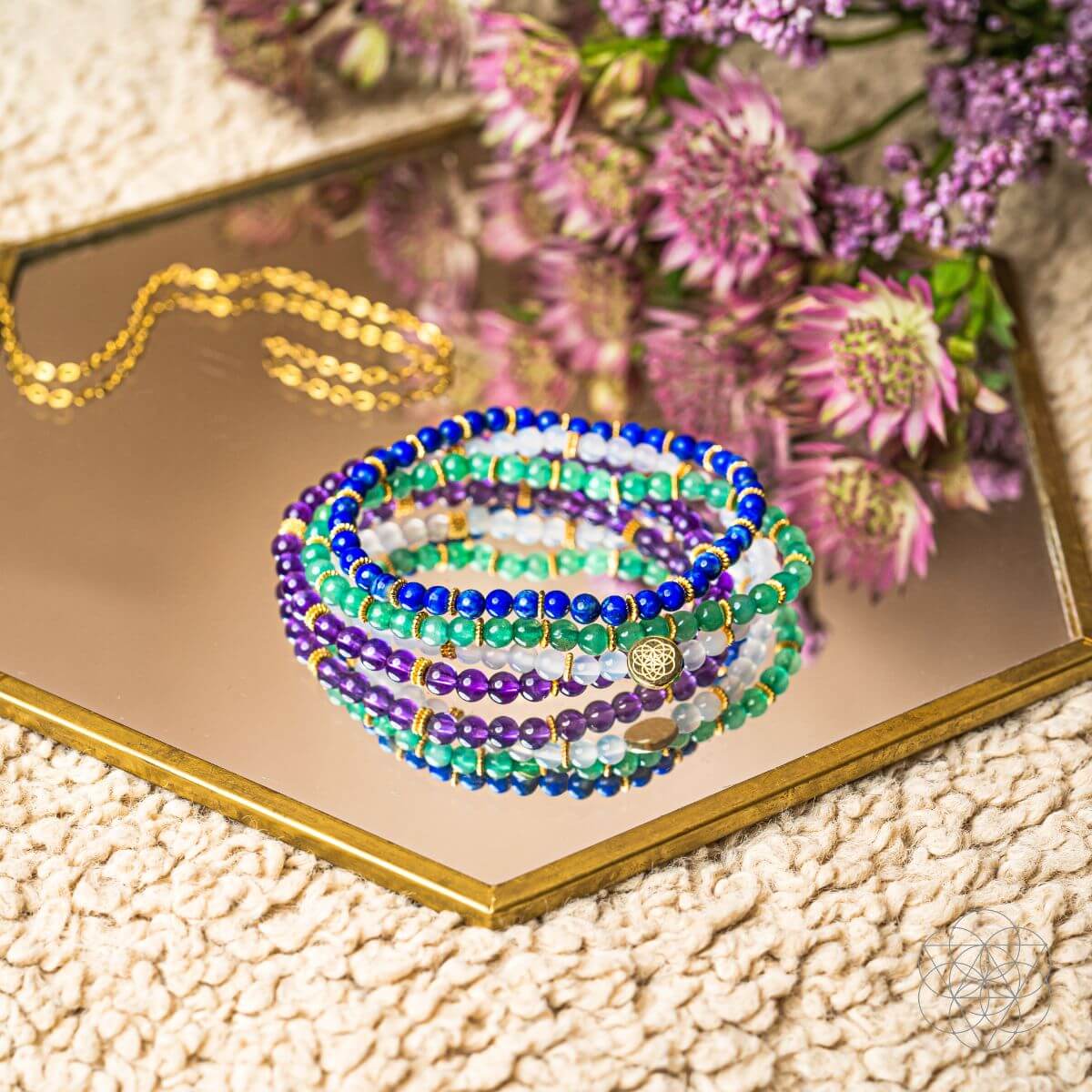 Good Karma Bracelet Set – Pack of 4 Crystal Bracelets for Luck & Success