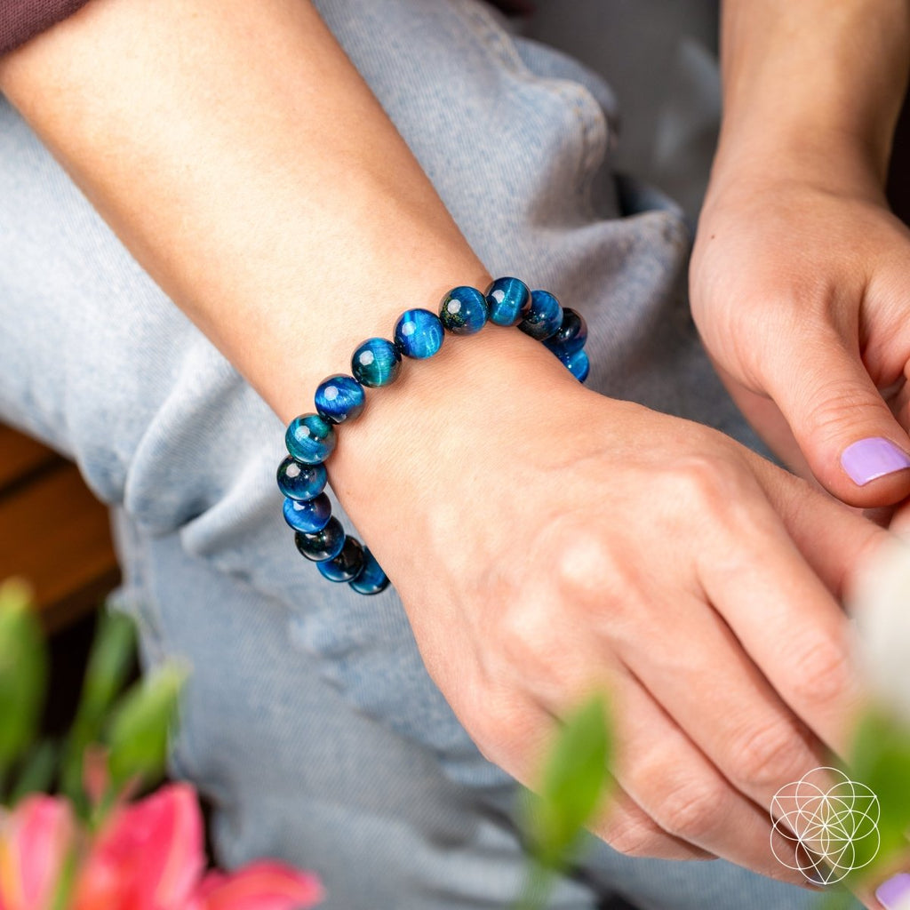 Hawk's Focus – Royal Blue Tiger's Eye Bracelet for Clarity & Mental Strength