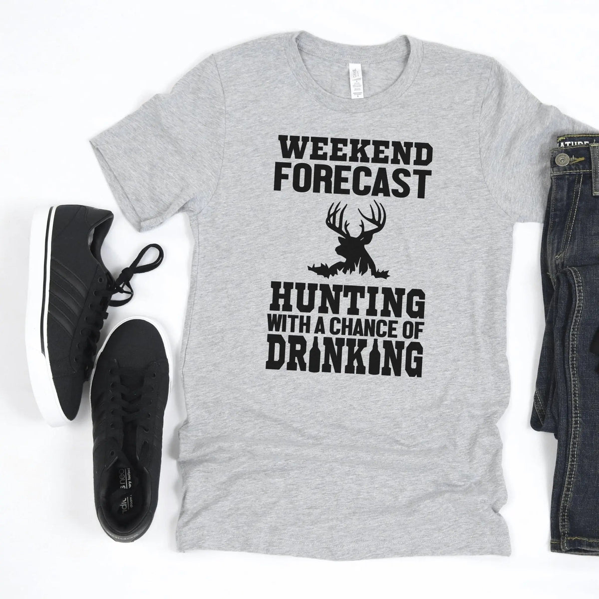Hunting Gift for Men – Hunting with a Chance of Drinking T-Shirt | Funny Men's Shirt