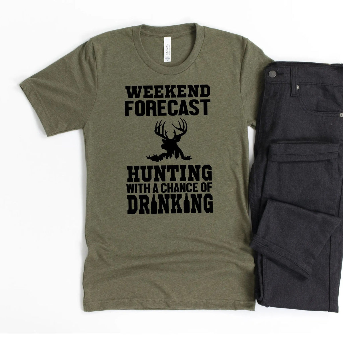 Hunting Gift for Men – Hunting with a Chance of Drinking T-Shirt | Funny Men's Shirt