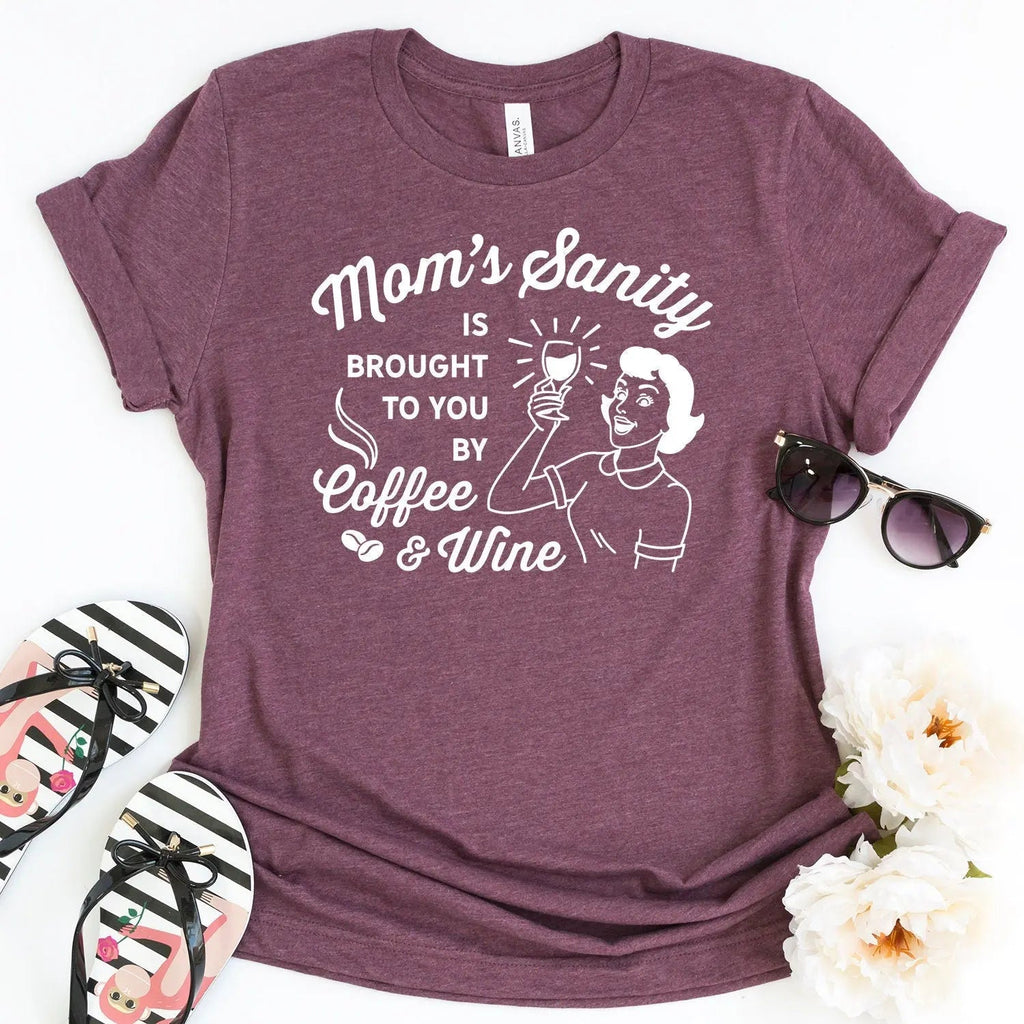 Funny Mom Shirt – Wine Drinker Coffee Lover Tee | Birthday Gift for Mom & Mother's Day