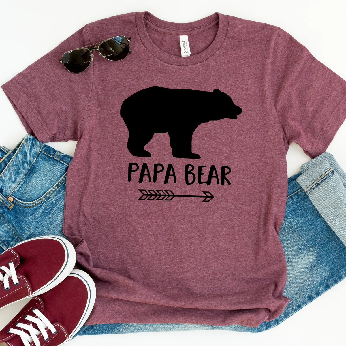 Papa Bear Shirt – Gray Men's Tee | Papa Bear T-Shirt for Father's Day