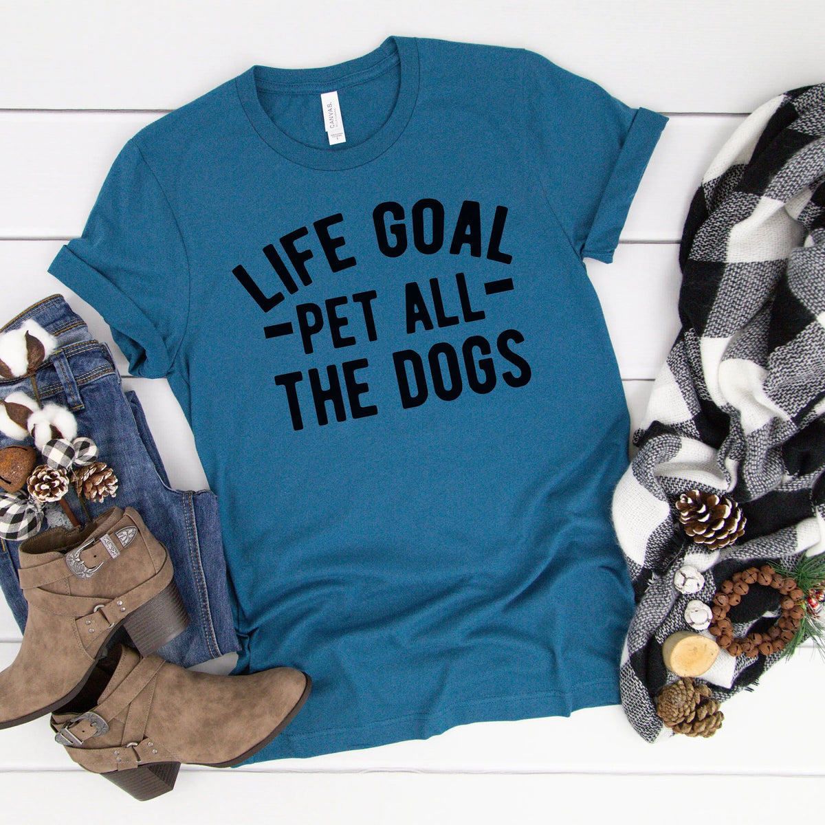 Dog Lover Gift – Life Goal Pet All The Dogs Graphic T-Shirt