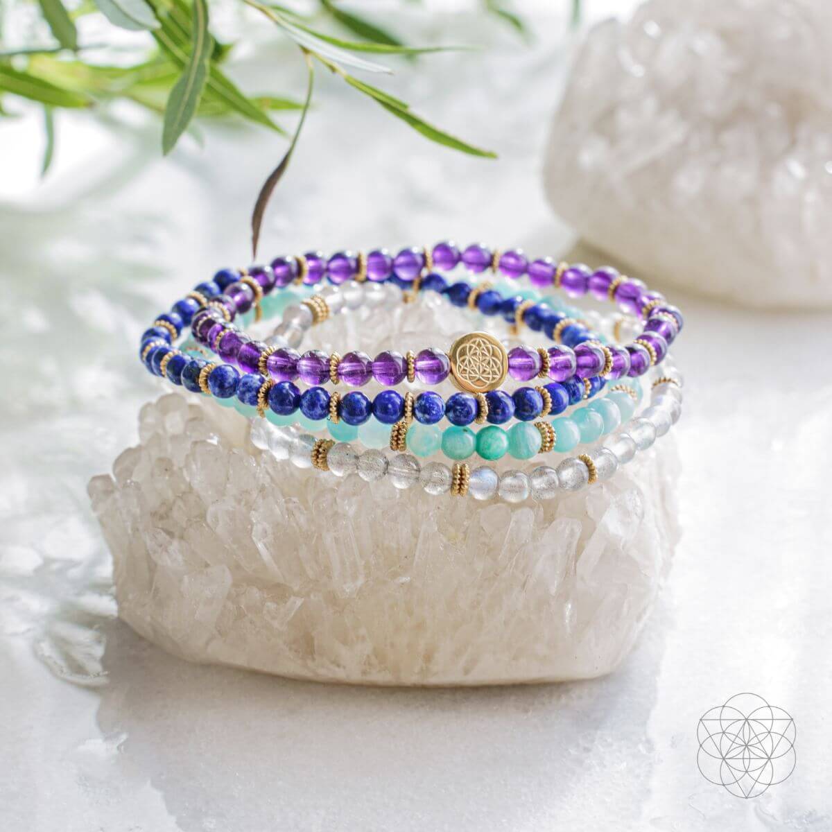 Manifestation Magnet Bracelet Set – Pack of 4 Crystal Bracelets for Attracting Goals & Desires
