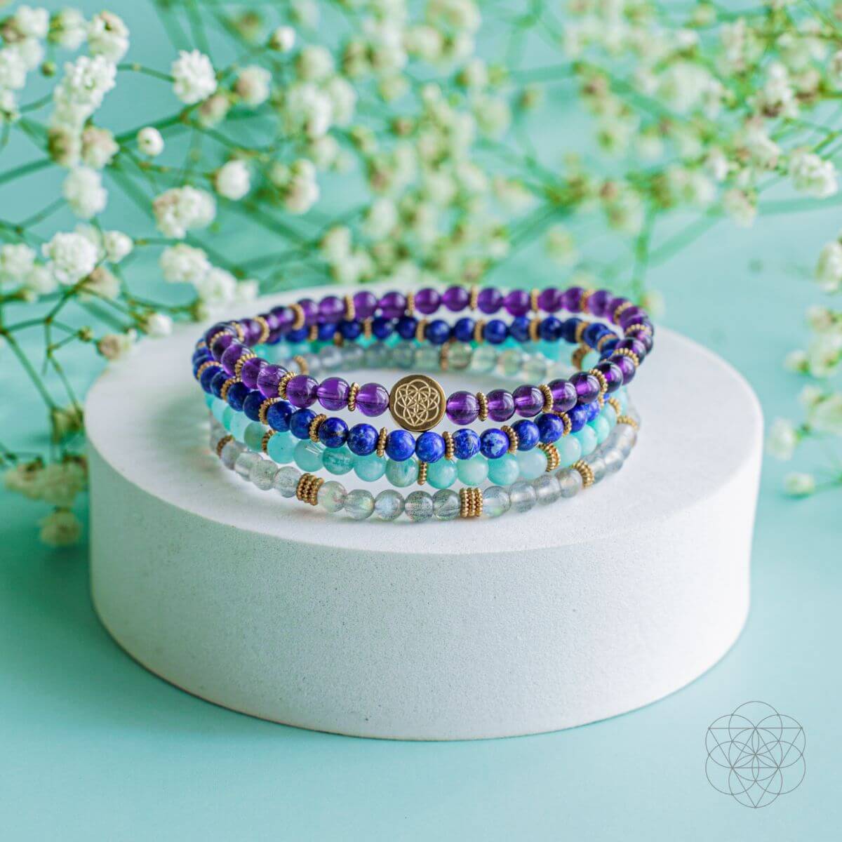 Manifestation Magnet Bracelet Set – Pack of 4 Crystal Bracelets for Attracting Goals & Desires