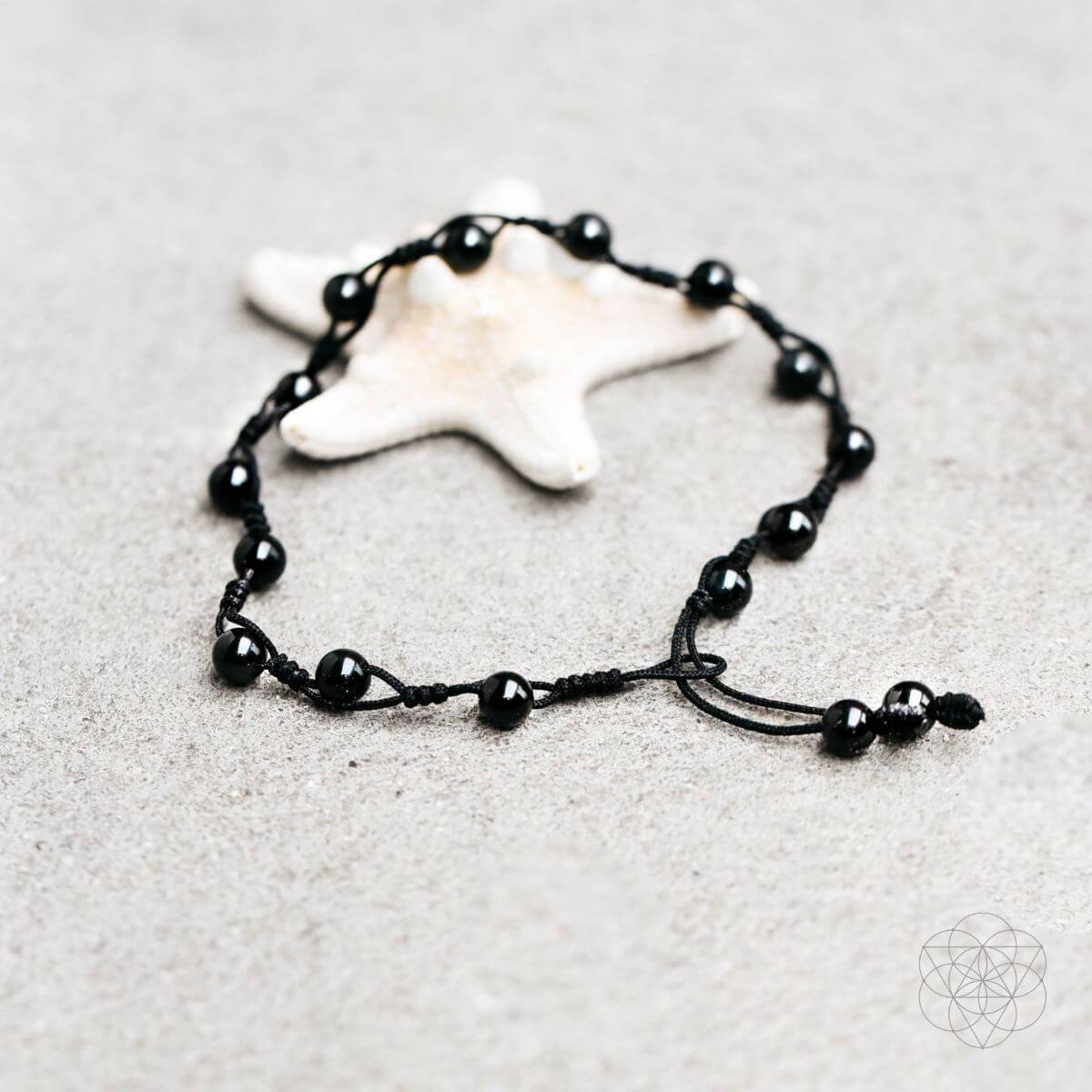 Obsidian Grounding Anklet – Crystal Anklet for Stability, Protection & Grounding