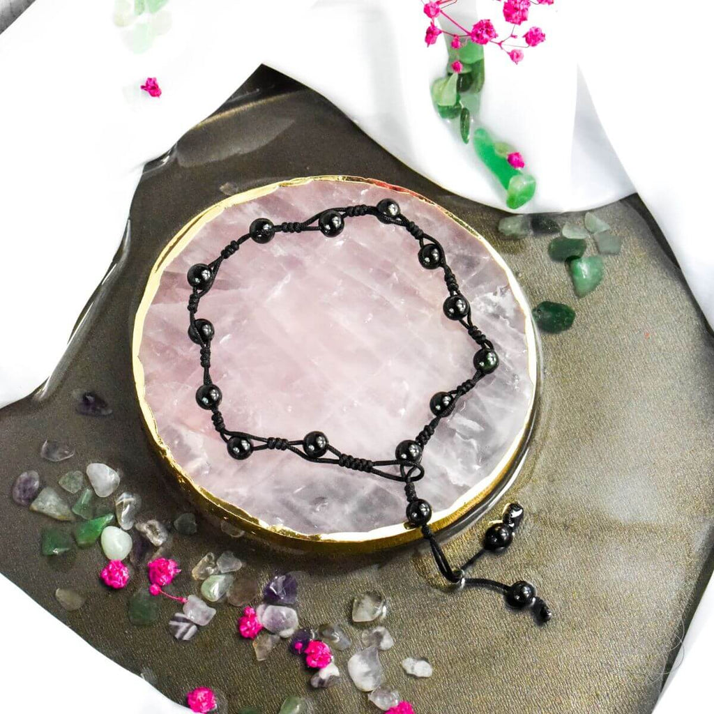 Obsidian Grounding Anklet – Crystal Anklet for Stability, Protection & Grounding