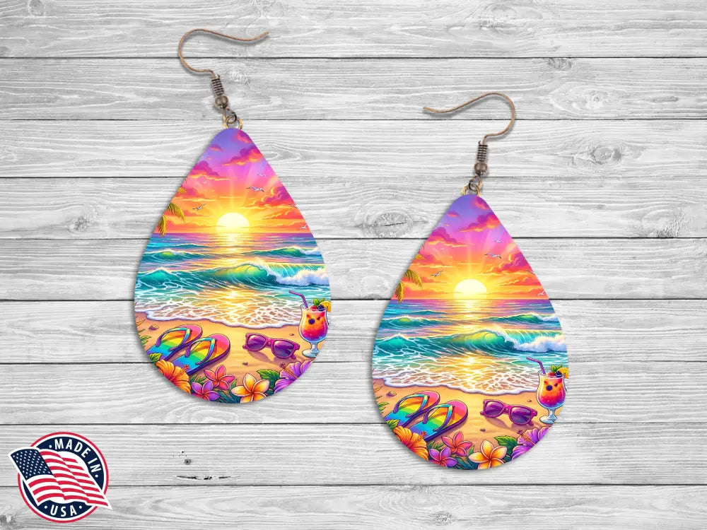 Paradise Teardrop Earrings – Soft Leather Drop Earrings | Boho Gift for Her