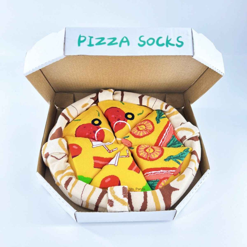 Pizza Socks Gift Box – 4 Pairs of Food-Themed Socks