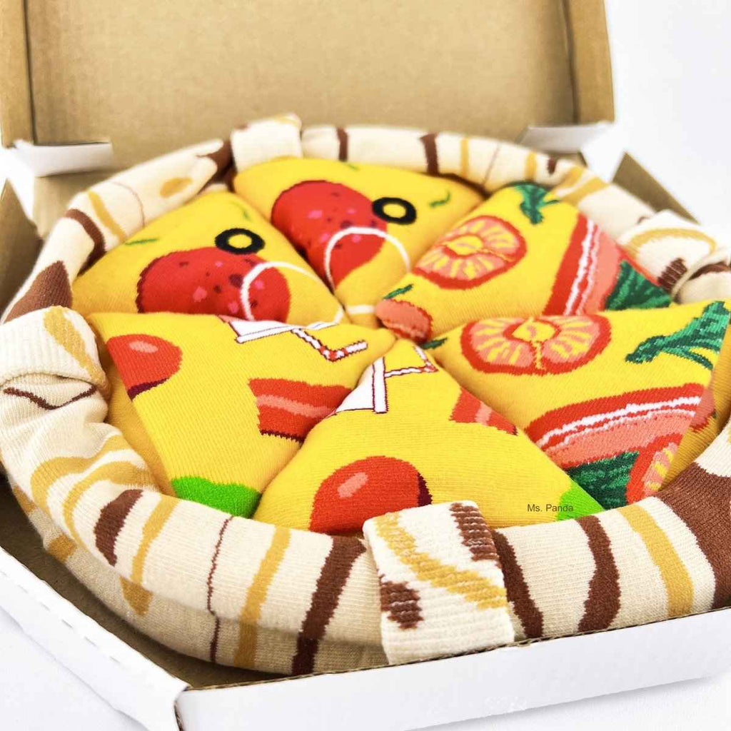 Pizza Socks Gift Box – 4 Pairs of Food-Themed Socks