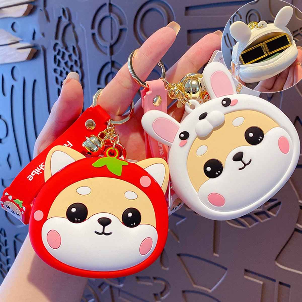 Shiba Inu Coin Purse Keychain – Kawaii Zippered Pouch | Cute Bag Accessory