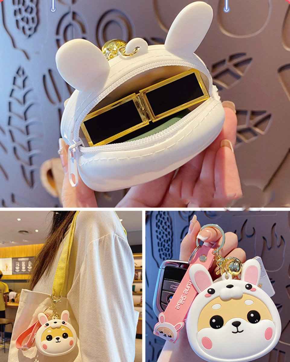 Shiba Inu Coin Purse Keychain – Kawaii Zippered Pouch | Cute Bag Accessory