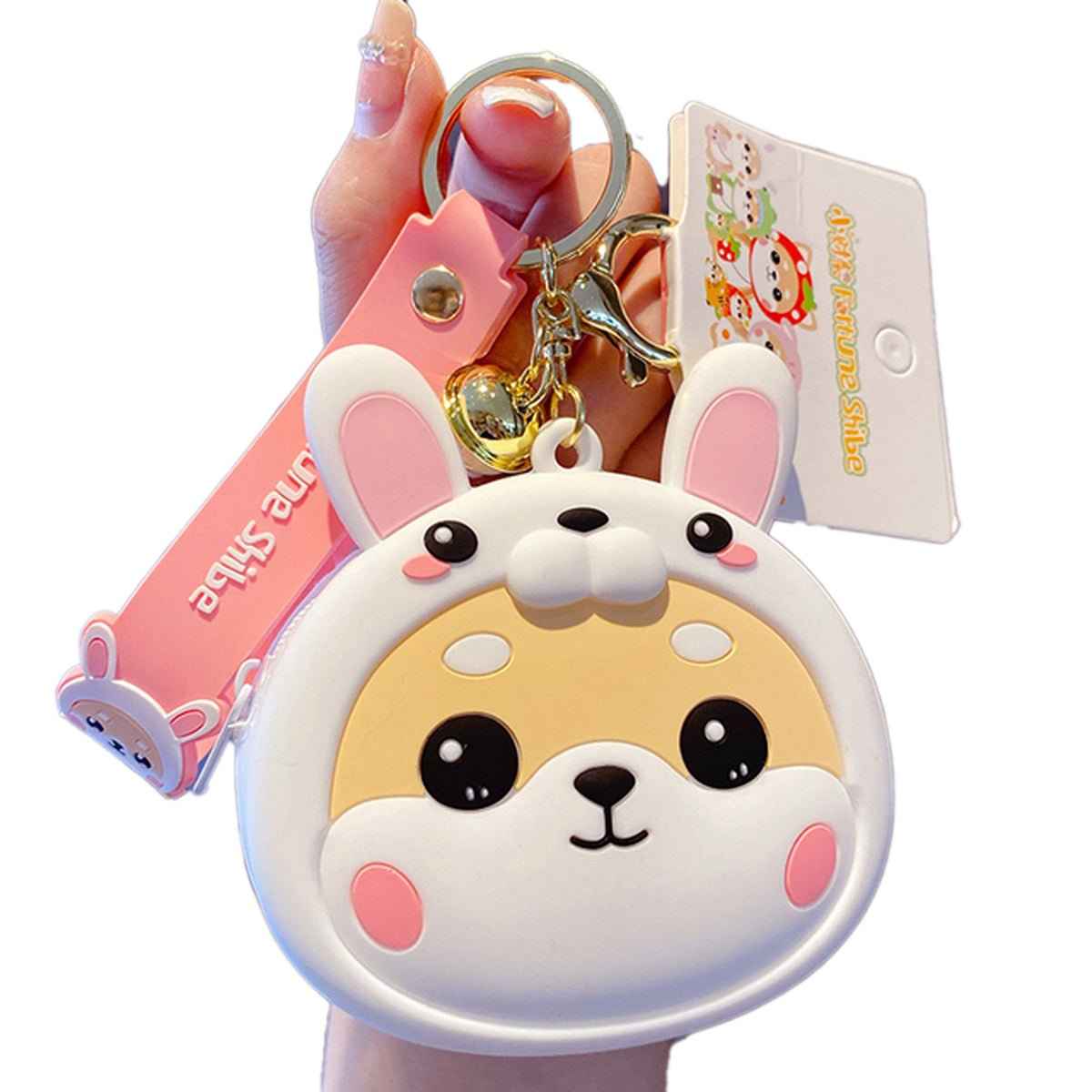 Shiba Inu Coin Purse Keychain – Kawaii Zippered Pouch | Cute Bag Accessory
