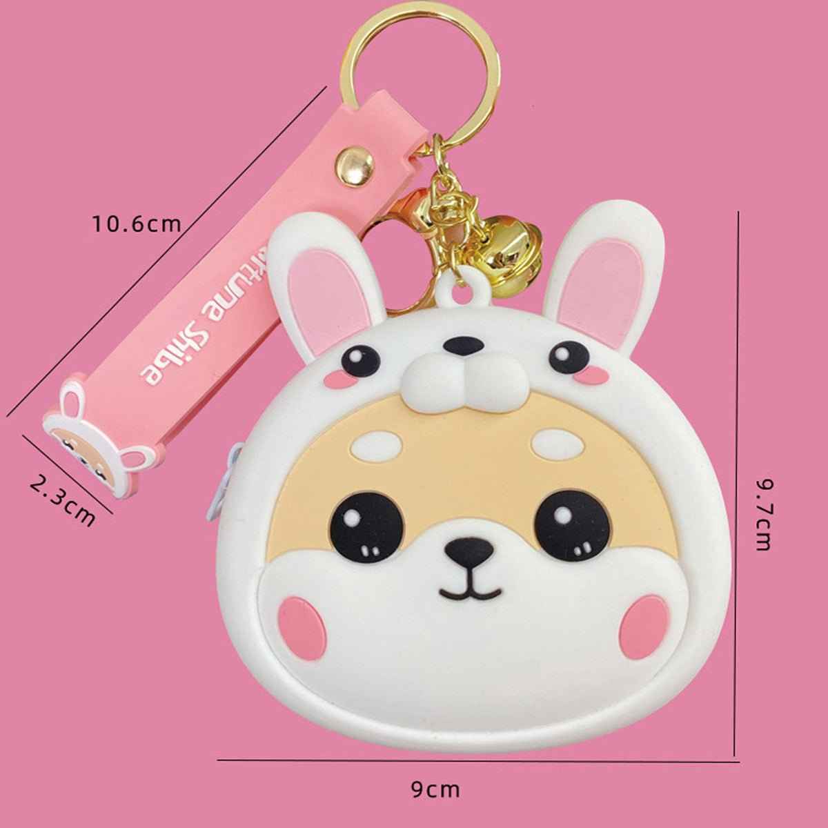 Shiba Inu Coin Purse Keychain – Kawaii Zippered Pouch | Cute Bag Accessory