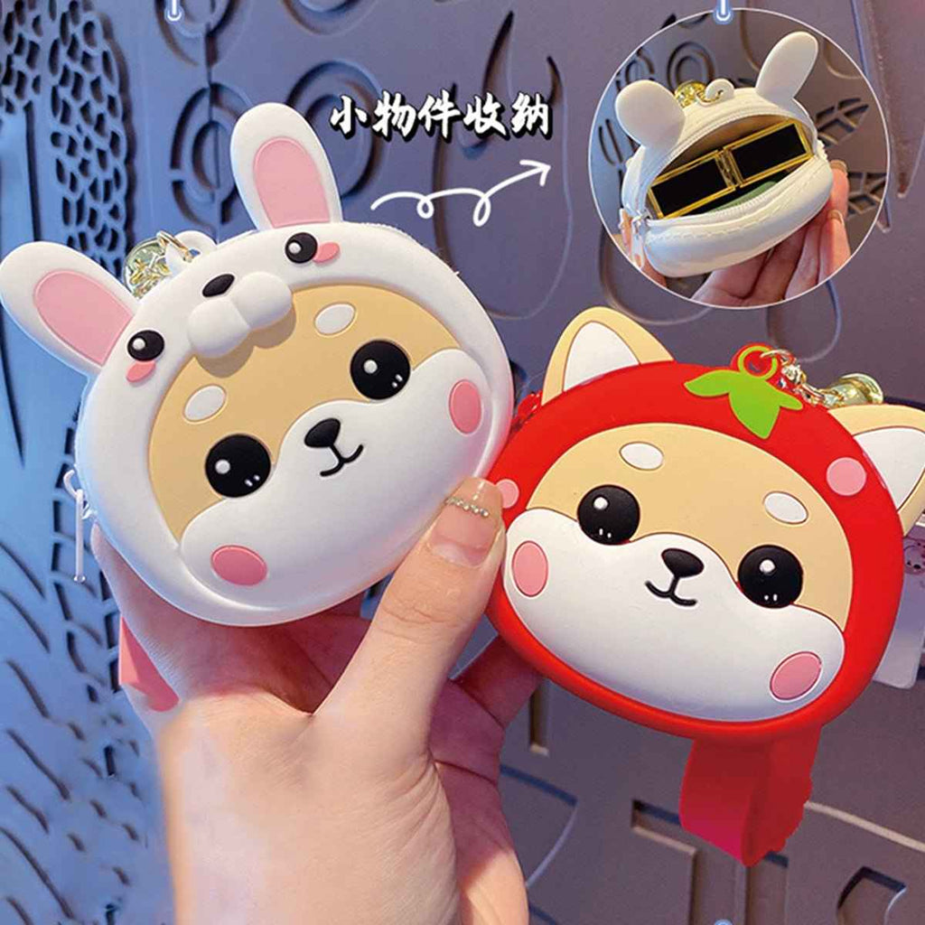 Shiba Inu Coin Purse Keychain – Kawaii Zippered Pouch | Cute Bag Accessory