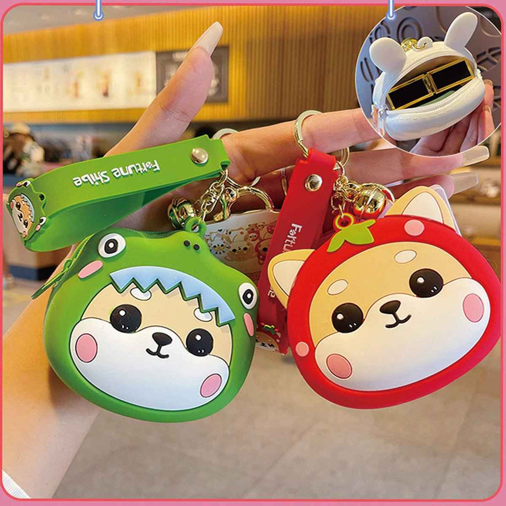 Shiba Inu Coin Purse Keychain – Kawaii Zippered Pouch | Cute Bag Accessory