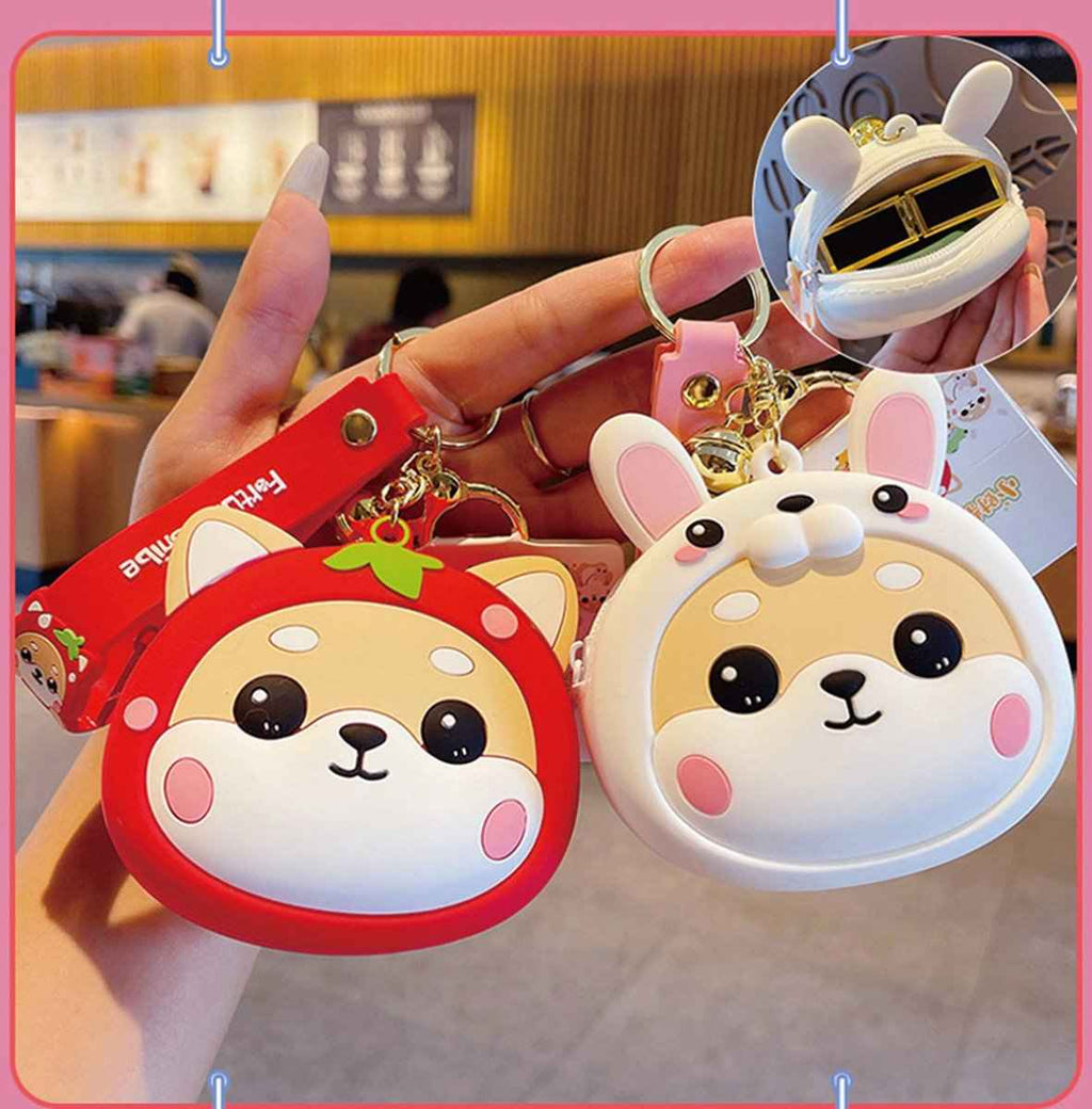 Shiba Inu Coin Purse Keychain – Kawaii Zippered Pouch | Cute Bag Accessory