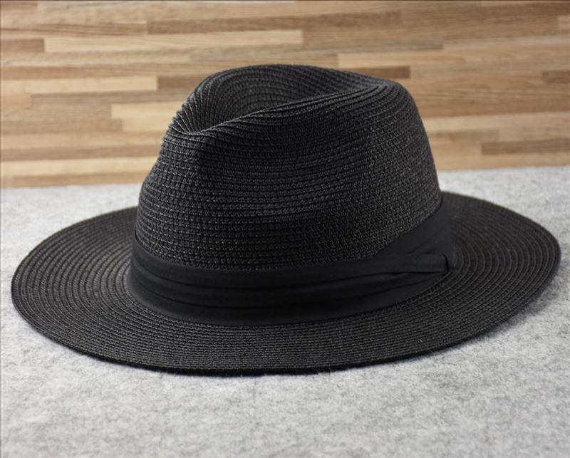 Unisex Wide Brim Straw Fedora Hat – UV Protection