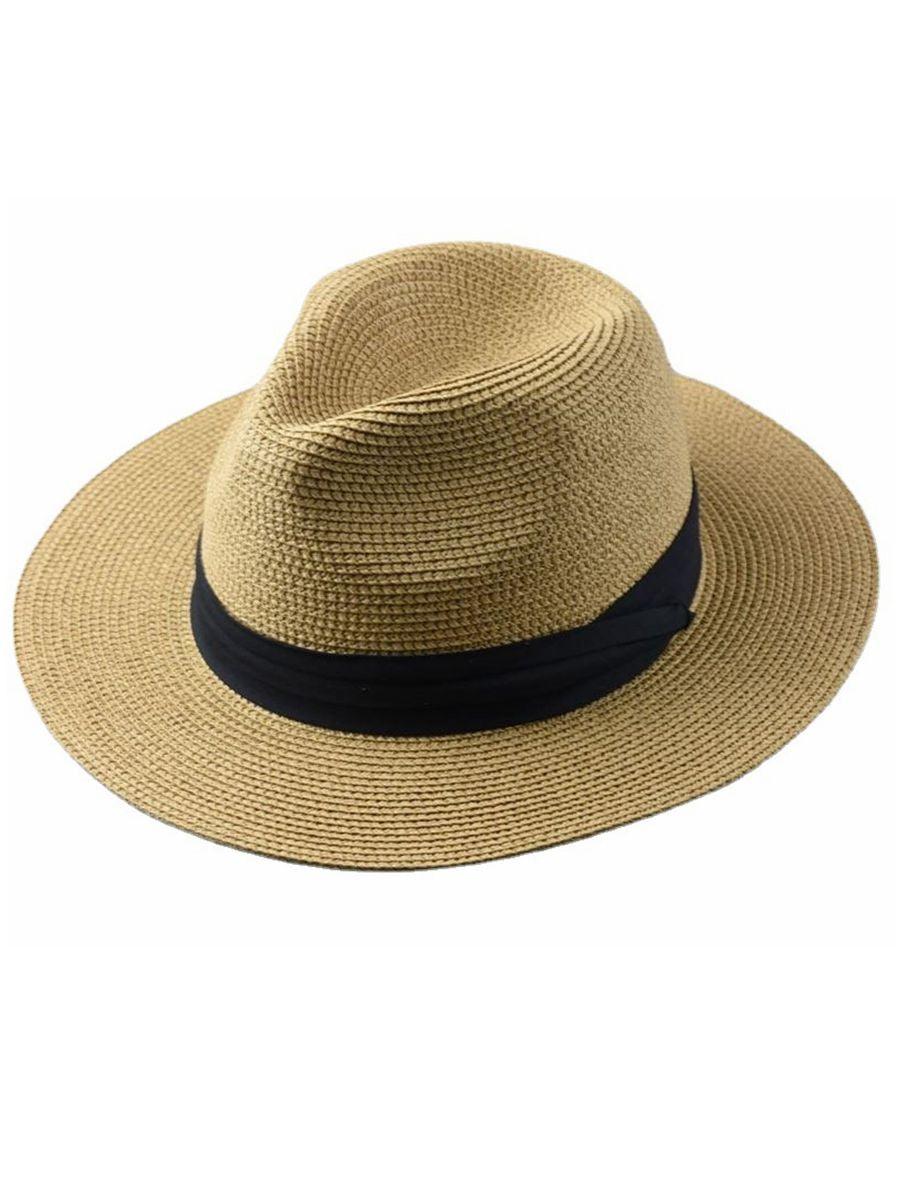 Unisex Wide Brim Straw Fedora Hat – UV Protection