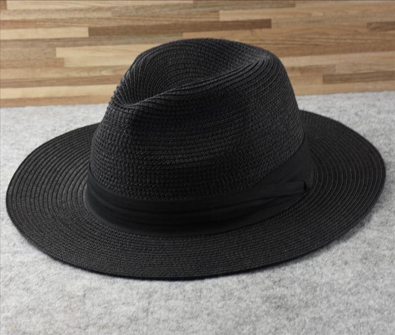 Unisex Wide Brim Straw Fedora Hat – UV Protection