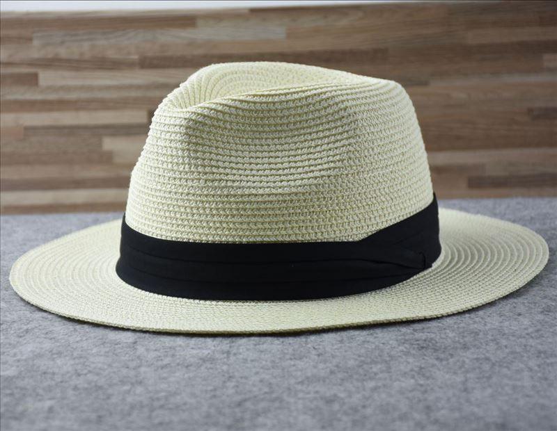Unisex Wide Brim Straw Fedora Hat – UV Protection