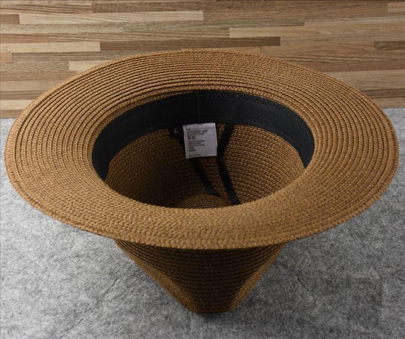 Unisex Wide Brim Straw Fedora Hat – UV Protection