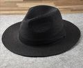 Unisex Wide Brim Straw Fedora Hat – UV Protection