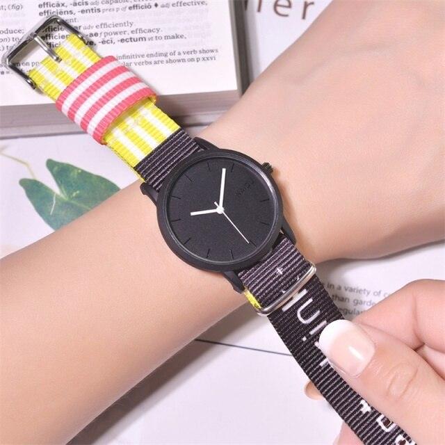 Quartz Watch with Nylon Strap for Men and Women