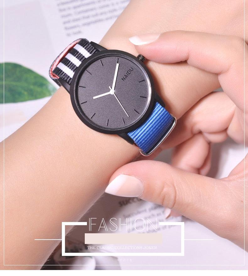 Quartz Watch with Nylon Strap for Men and Women