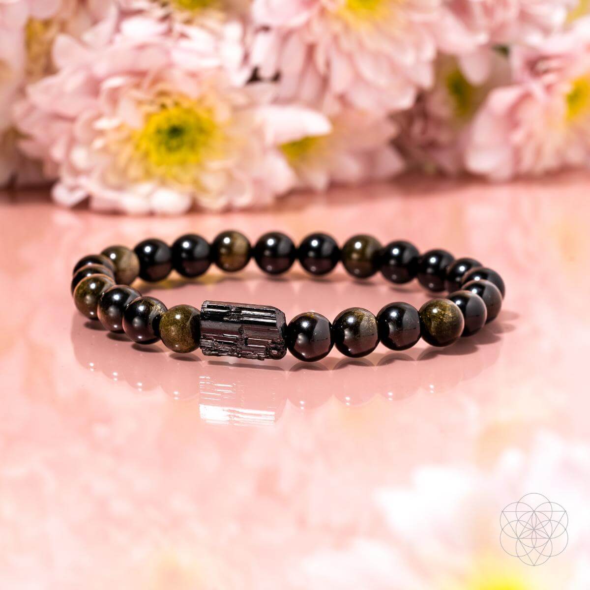 The Energy Protection Bracelet – Black Tourmaline & Golden Obsidian Crystal Jewelry