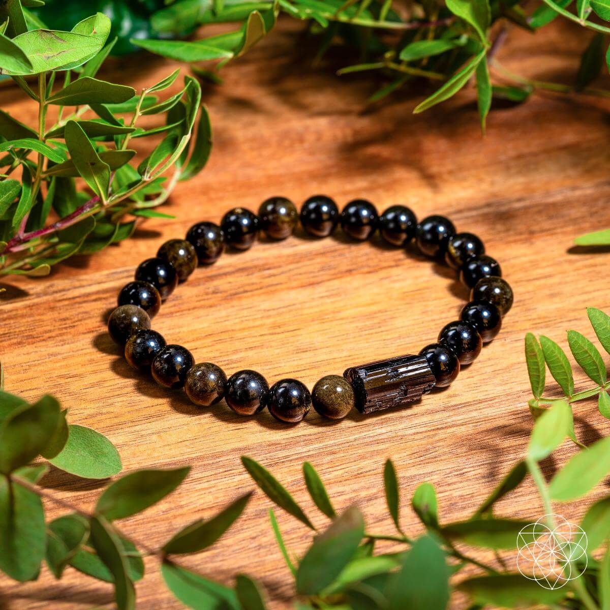 The Energy Protection Bracelet – Black Tourmaline & Golden Obsidian Crystal Jewelry