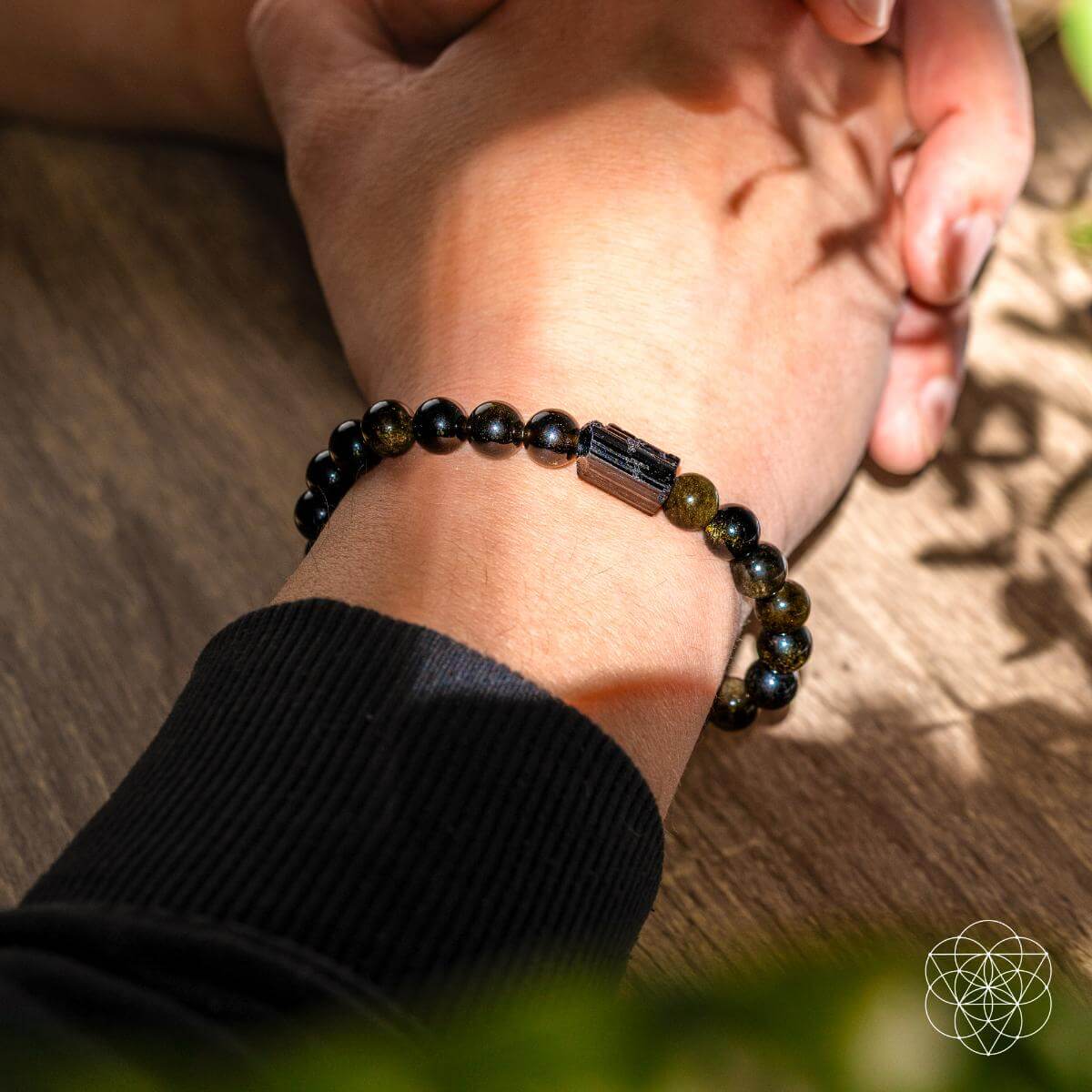 The Energy Protection Bracelet – Black Tourmaline & Golden Obsidian Crystal Jewelry