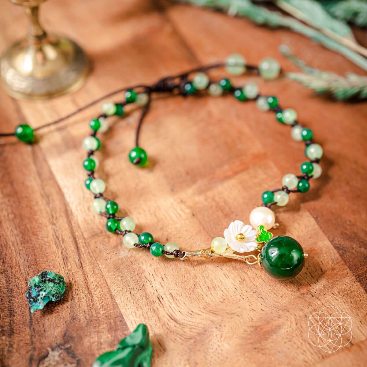 Jade & Agate Crystal Anklet – Financial Success Manifestation Jewelry