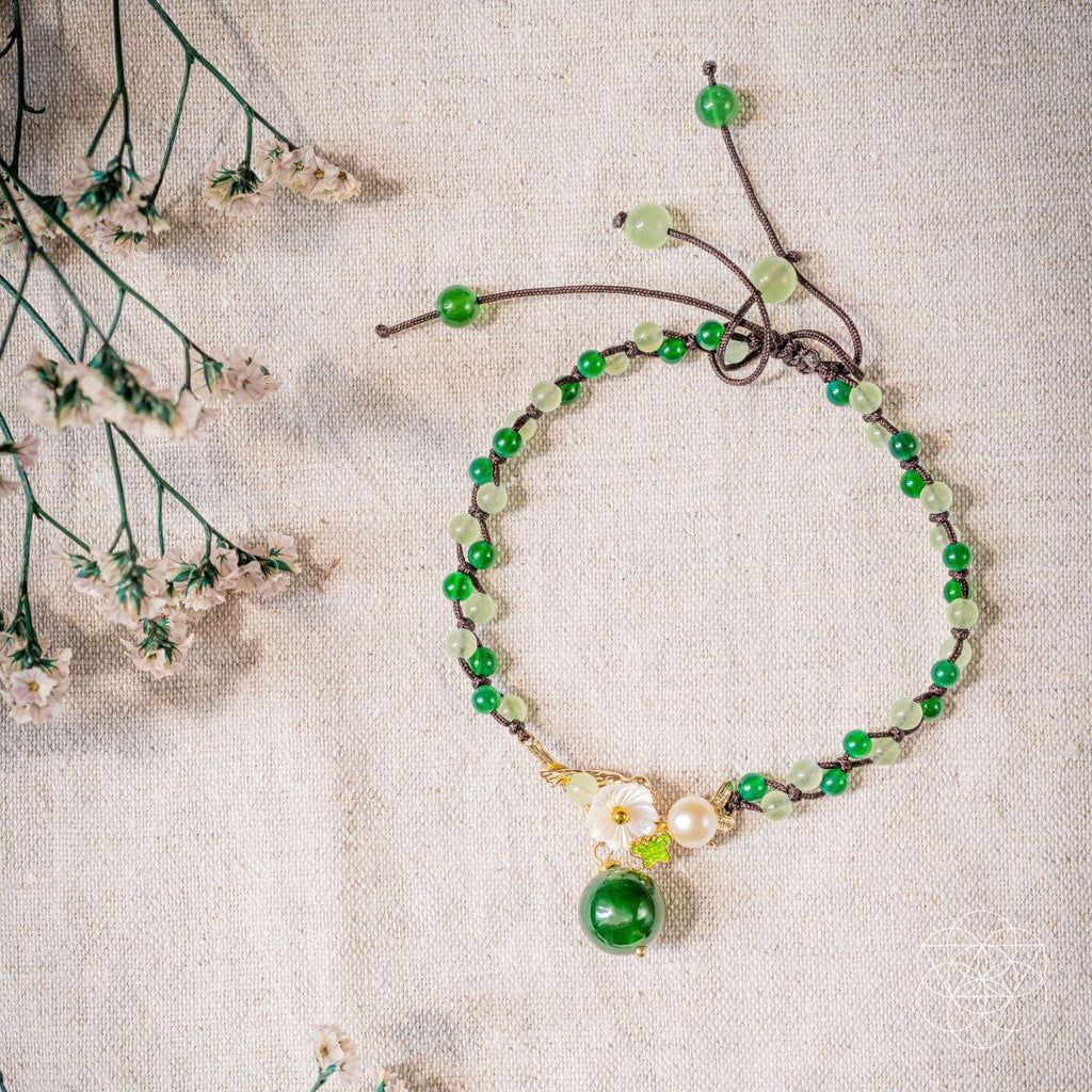Jade & Agate Crystal Anklet – Financial Success Manifestation Jewelry