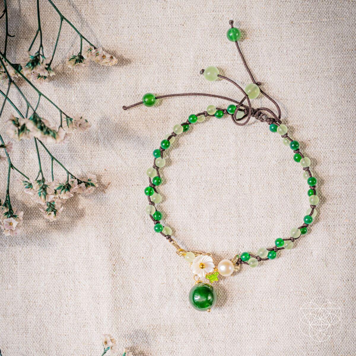Jade & Agate Crystal Anklet – Financial Success Manifestation Jewelry