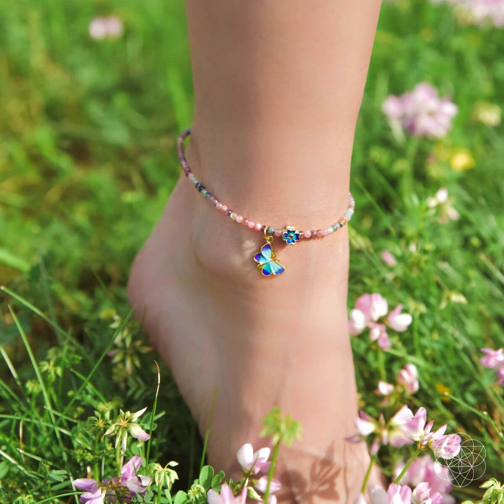 Tourmaline Anklet of Hope – Crystal Anklet for Positivity & Emotional Healing
