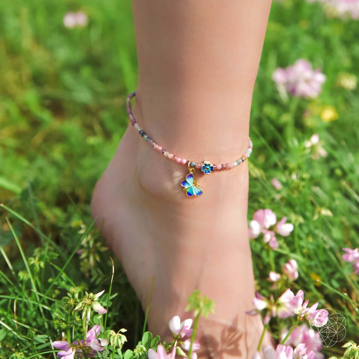 Tourmaline Anklet of Hope – Crystal Anklet for Positivity & Emotional Healing