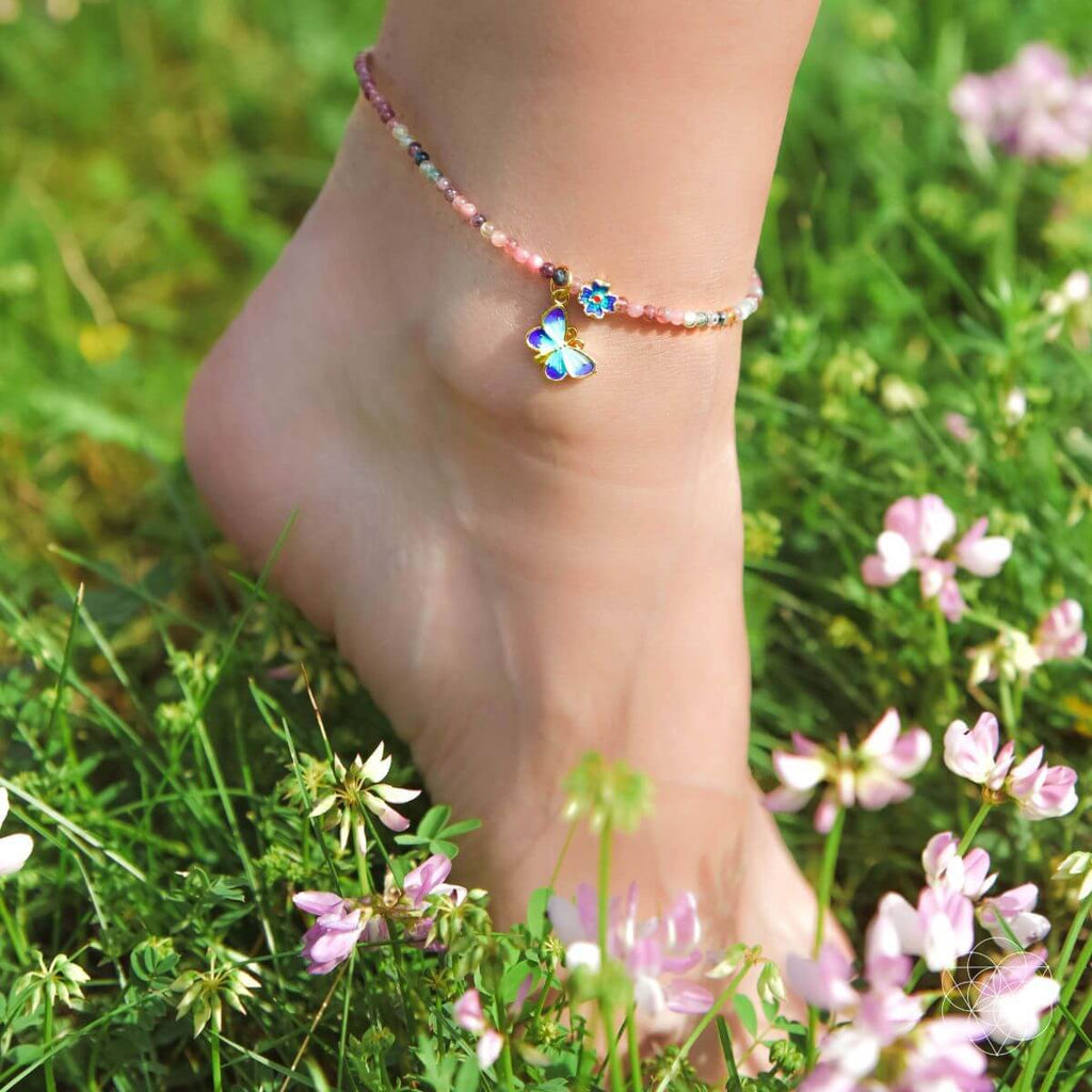 Tourmaline Anklet of Hope – Crystal Anklet for Positivity & Emotional Healing