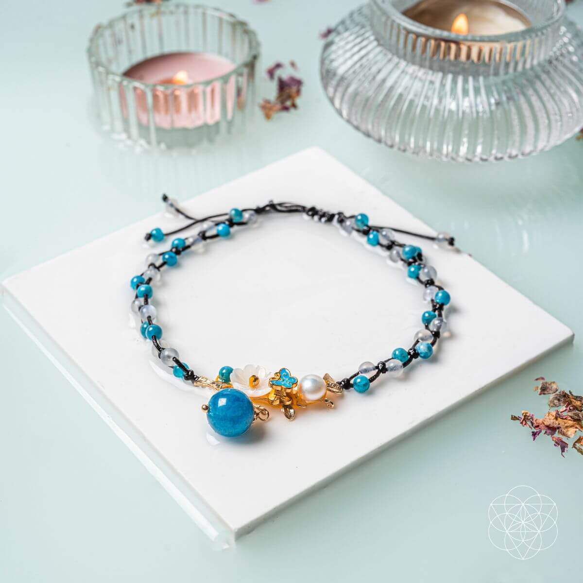 Triple Crystal Anklet of Positivity – 3-Stone Crystal Anklet for Joy & Good Vibes