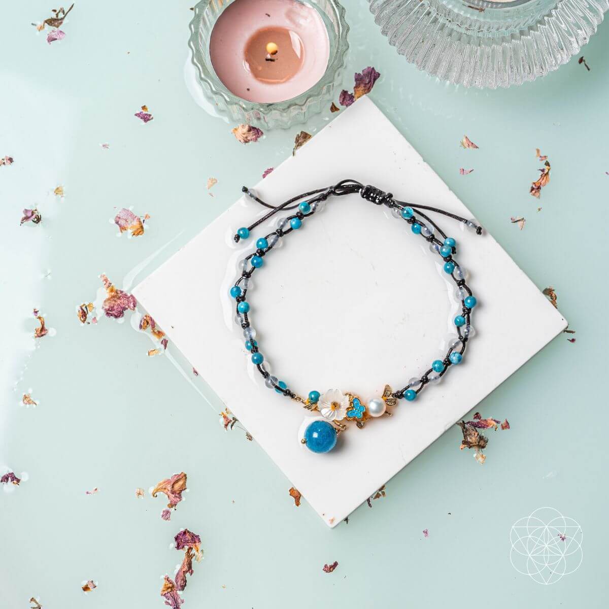 Triple Crystal Anklet of Positivity – 3-Stone Crystal Anklet for Joy & Good Vibes