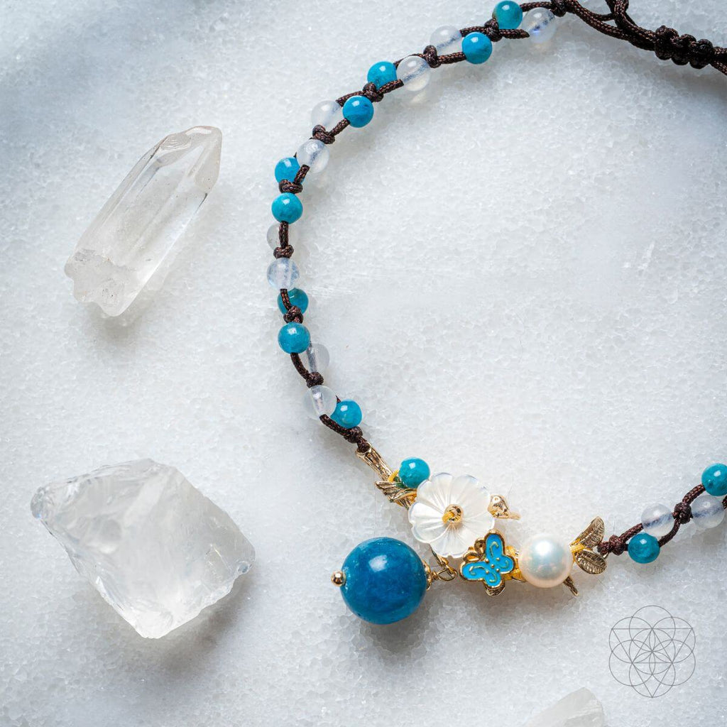Triple Crystal Anklet of Positivity – 3-Stone Crystal Anklet for Joy & Good Vibes