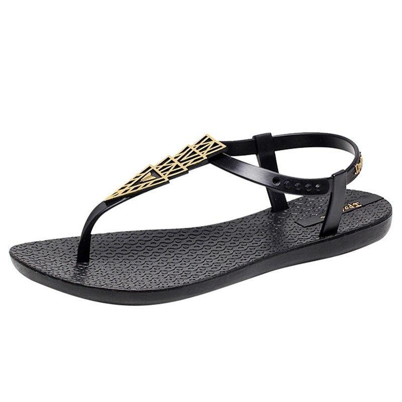 Women's Geometric T-Strap Flat Sandals