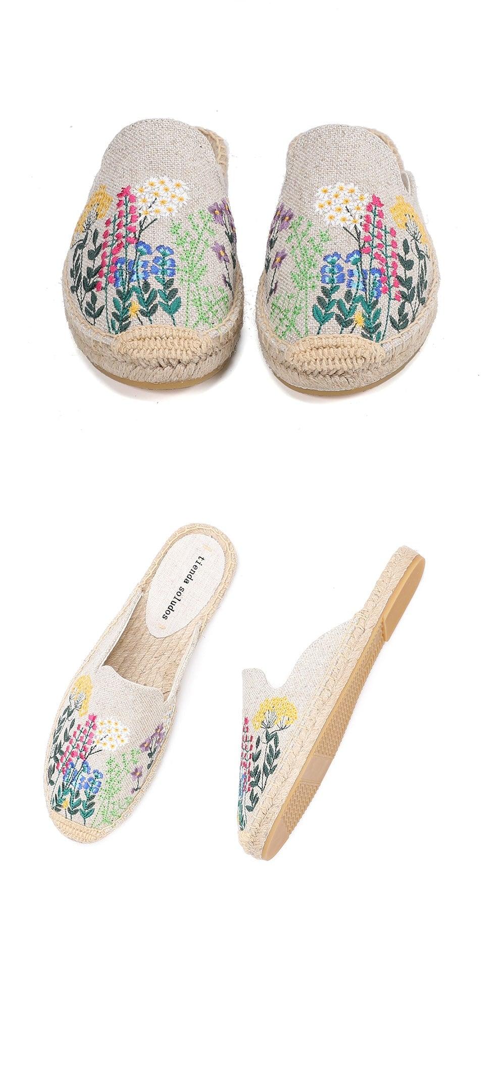 Women's Floral Embroidered Slip-On Shoes